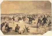 Winslow Homer Skating in Central Park oil painting picture wholesale